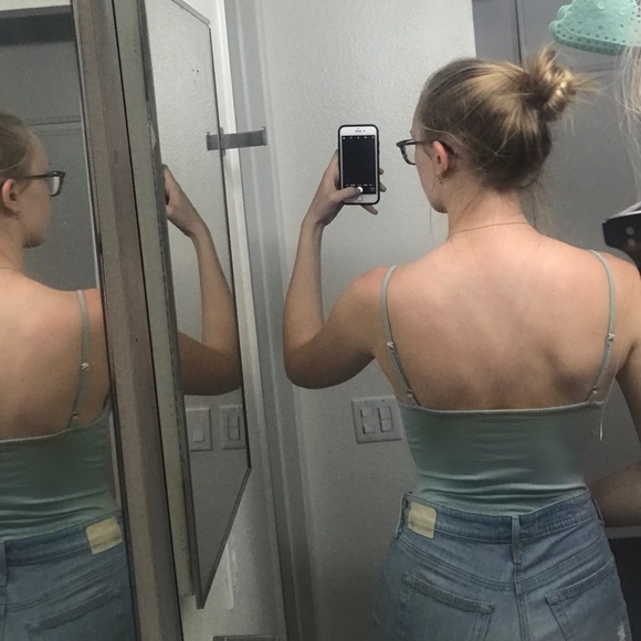 Green/sea foam tank top/bodysuit - Picture 3 of 3